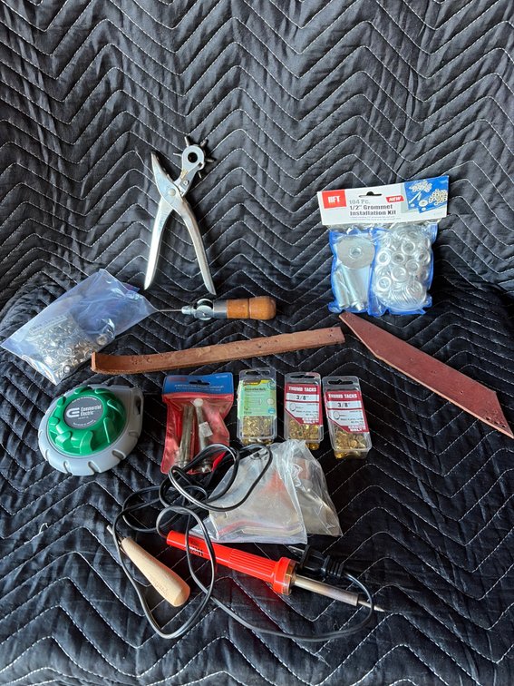 Leather working tools, punch sewing Gromit kit, engraving snaps