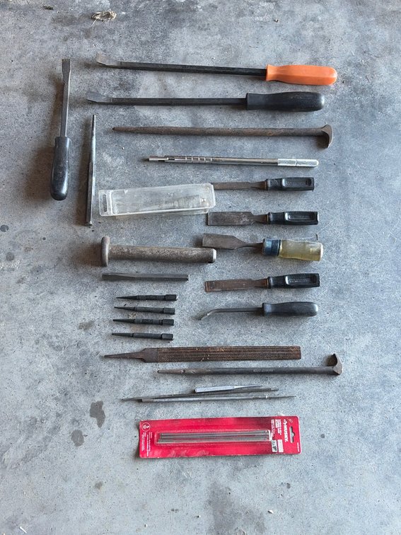 Prybars chisels files