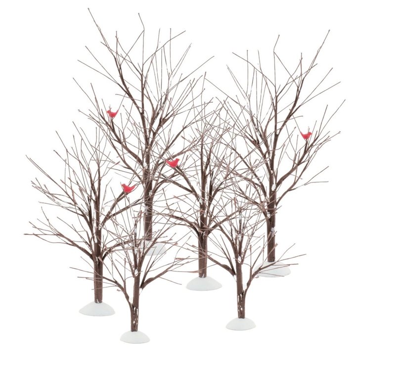 Village Bare Branchs Trees, set of 6