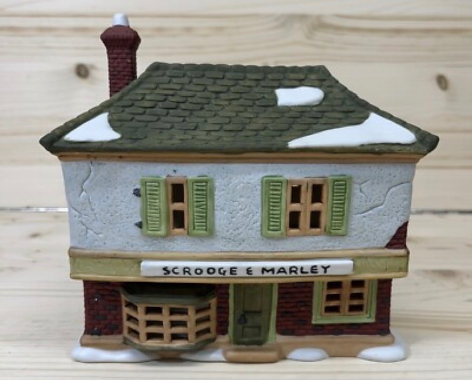 Department 56 "Scrooge and Marley Counting House" hand-painted porcelain building from the Dickens' Village Series