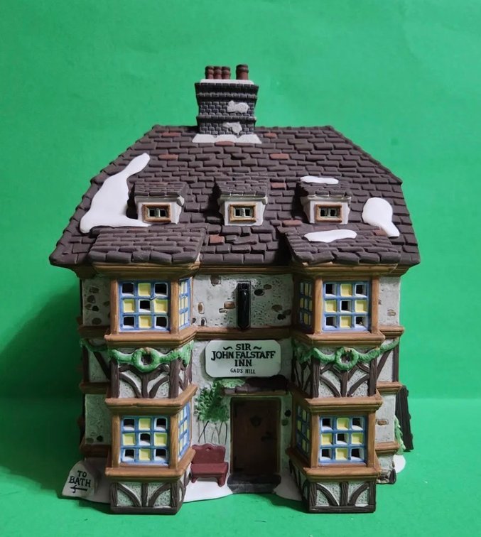 the Department 56 Dickens' Village Series "Sir John Falstaff Inn" 4th Edition porcelain building box released in 1995, item number 5753-3