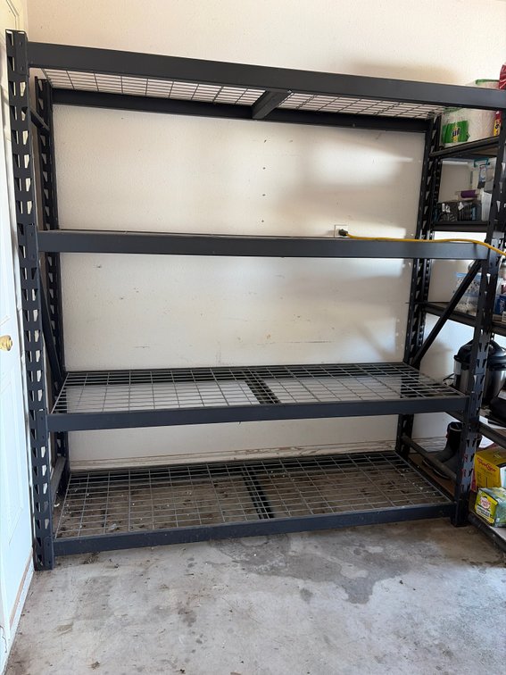 Steel Shelf 77” wide, 78” high, 24” deep