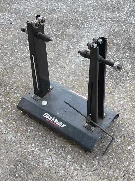 BikeMaster motorcycle wheel balancing stand
