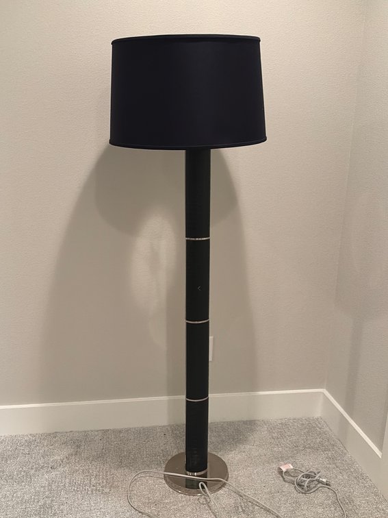 Designer floor lamp, 65 inches high crocodile inlay