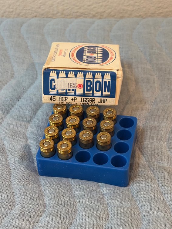 45 ACP + P 165 g rounds