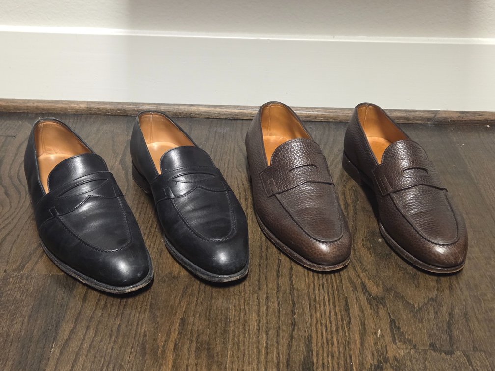 2 Men's 8.5 John Lobb Leather Penny Loafers