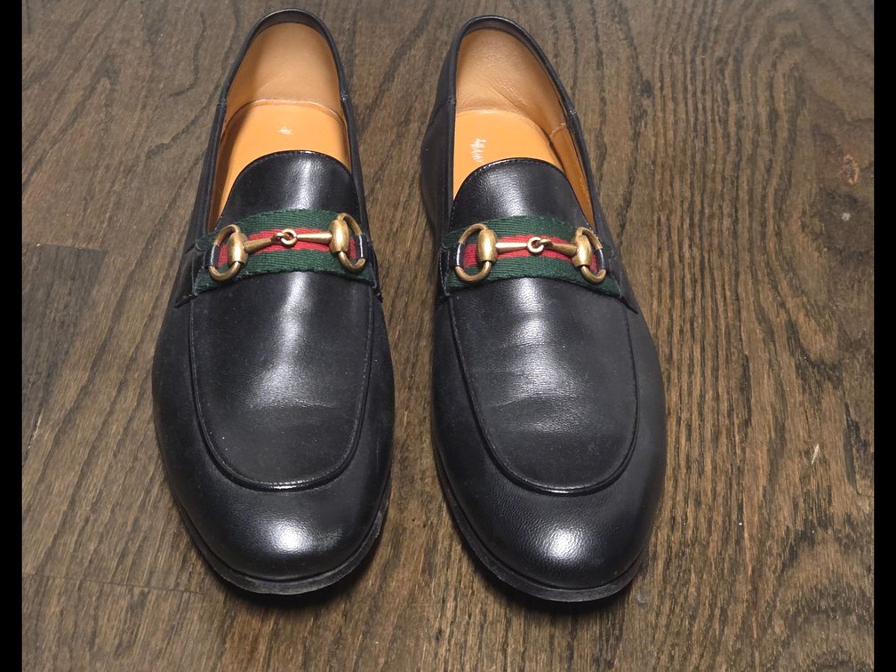 Gucci Men's Size 8 Paride Web Stripe Bit Loafers