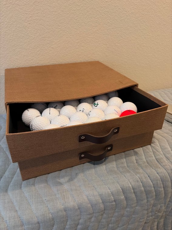 Fabric box & golf balls