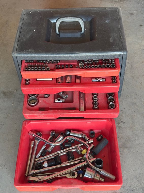 Craftsman combo cabinet, including ratchet, speed, wrench extensions, sockets
