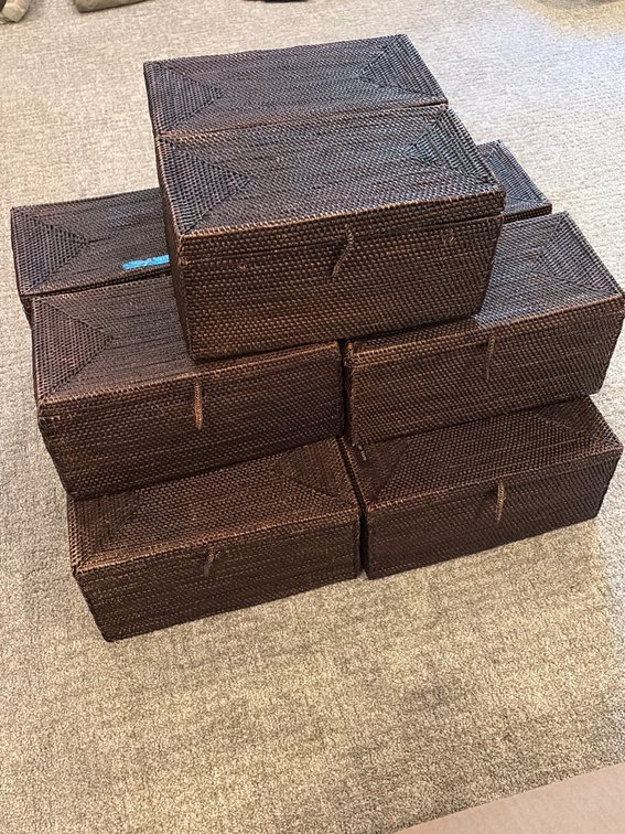 14 handcrafted Rattan baskets