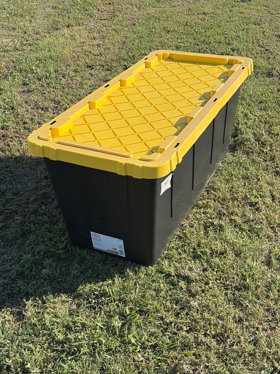 Large black tub HDX 55 gallon tough toe