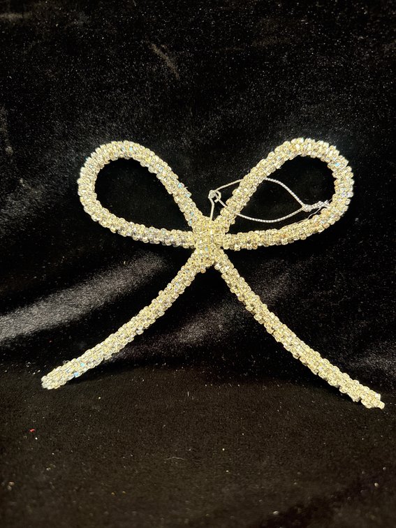 crystal rhinestone clip-on bow ornament