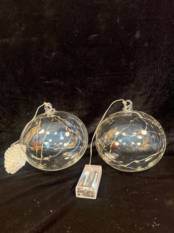 2 large battery operated fairy lights clear ornaments