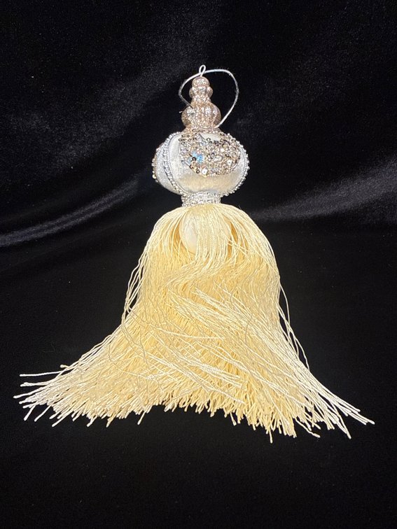 Christmas beaded tassel ornament