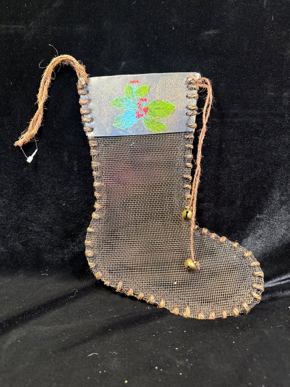 Vintage metal stocking ornament