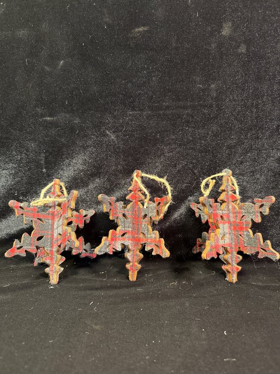 Flannel snowflake 3D ornaments
