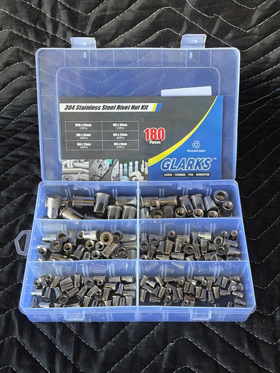 Glarks stainless steel rivet nut kit