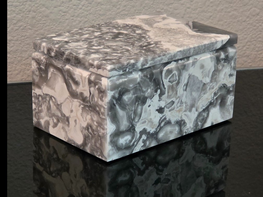 Vintage Marble Grey and White Lidded Trinket Box