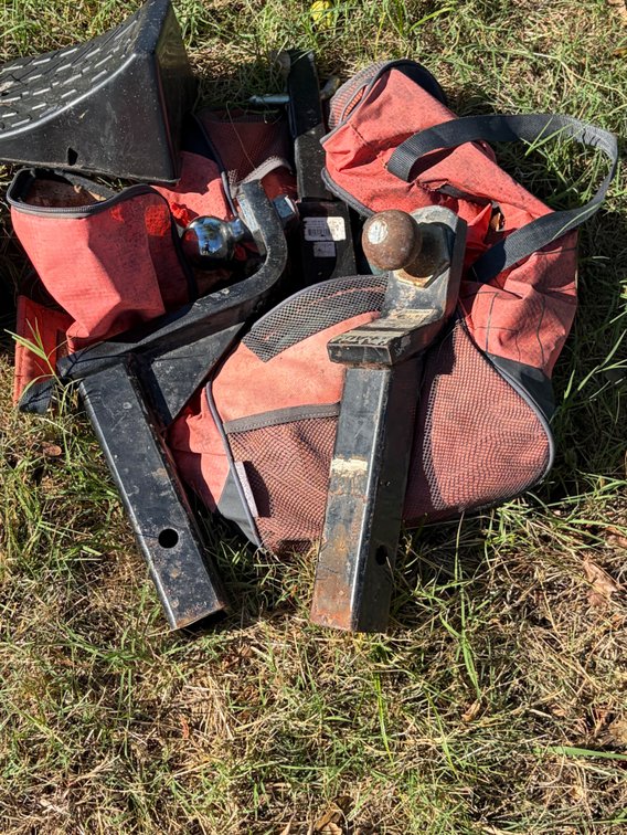 Receiver hitches, wheel chocks