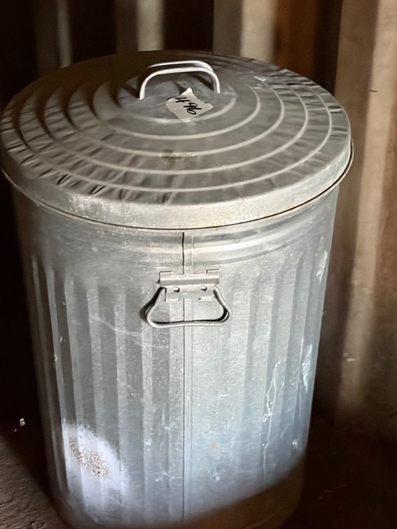 Galvanized trash can