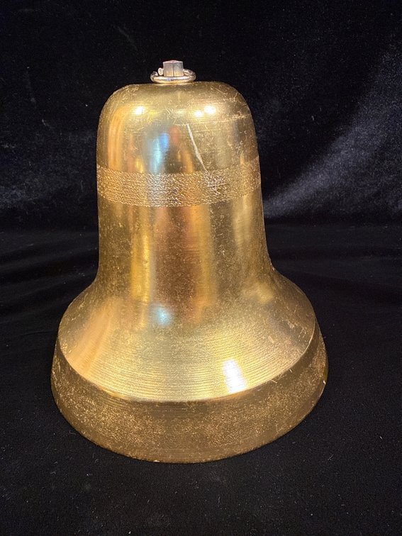 vintage gold-toned aluminum or metal musical Christmas bell