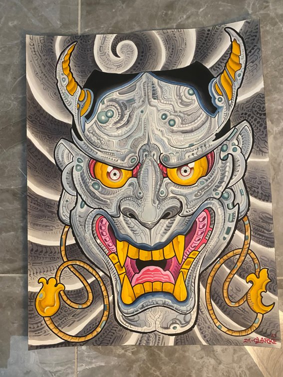 3. Matt Clarke 24” x 18” watercolor Hot Stuff Tattoo Asheville, NC @mattclarketattoo