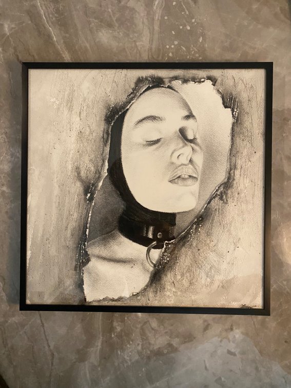 9. Lucy Gebert “Untitled“ (2024) 12”x12”charcoal, conte, crayon, ink, salt