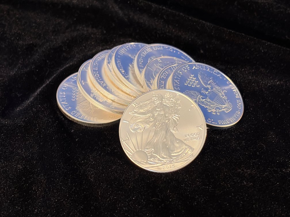 Group of silver eagles