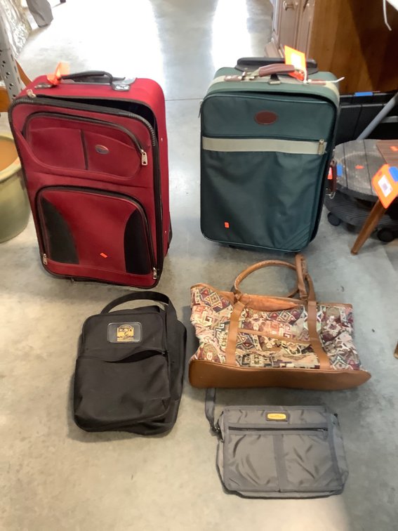 Two pieces of luggage, bags