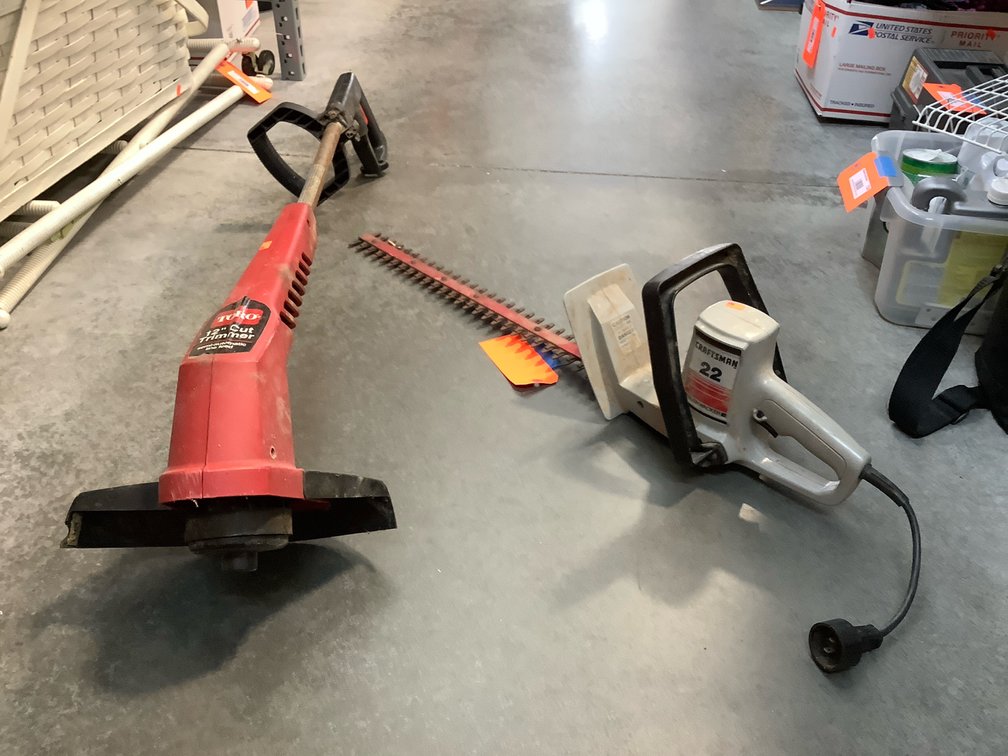 Electric Craftsman hedger, electric Toro trimmer