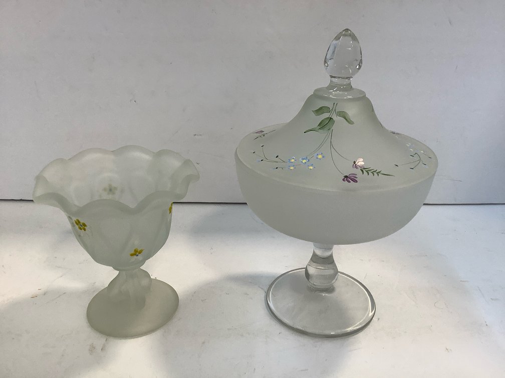 Westmoreland satin glass pieces