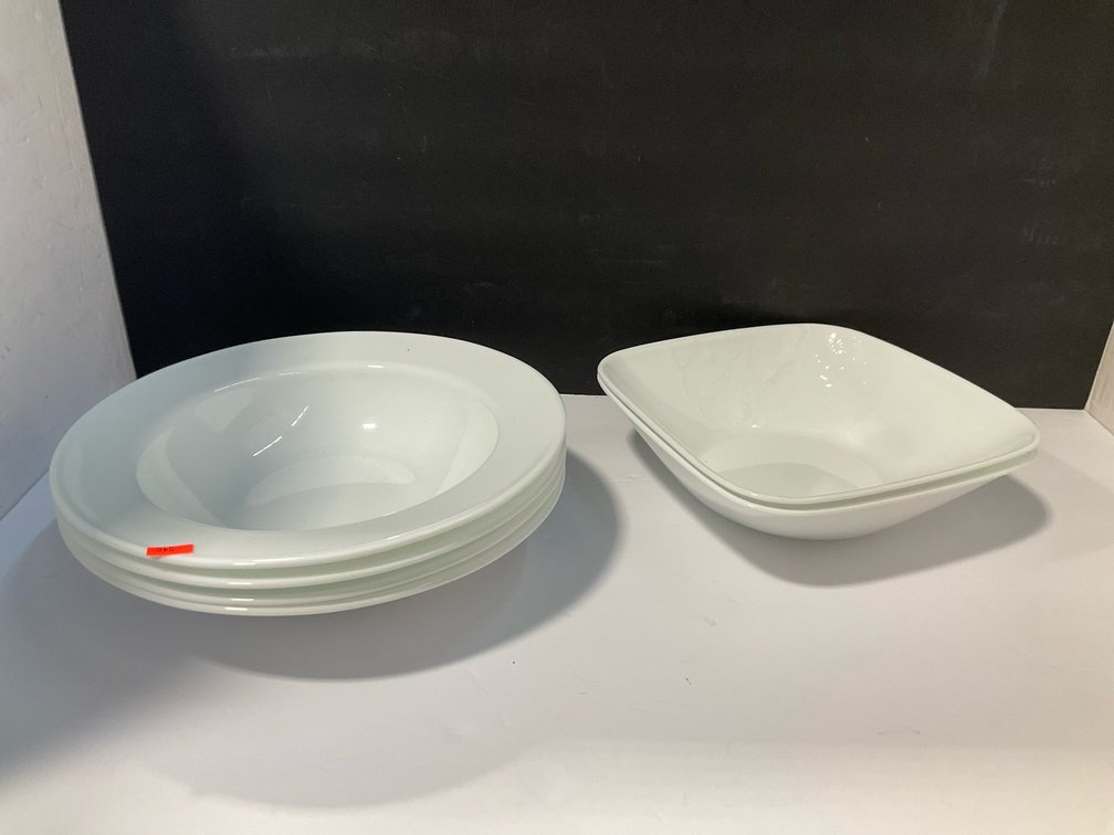 Large Correlle bowls - square and round