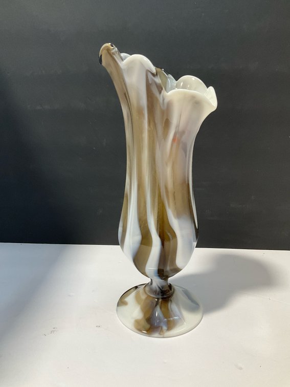 Westmoreland brown slag glass vase 12 inches tall
