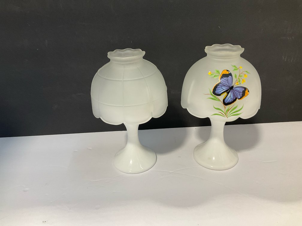 Two Westmoreland fairy lamps