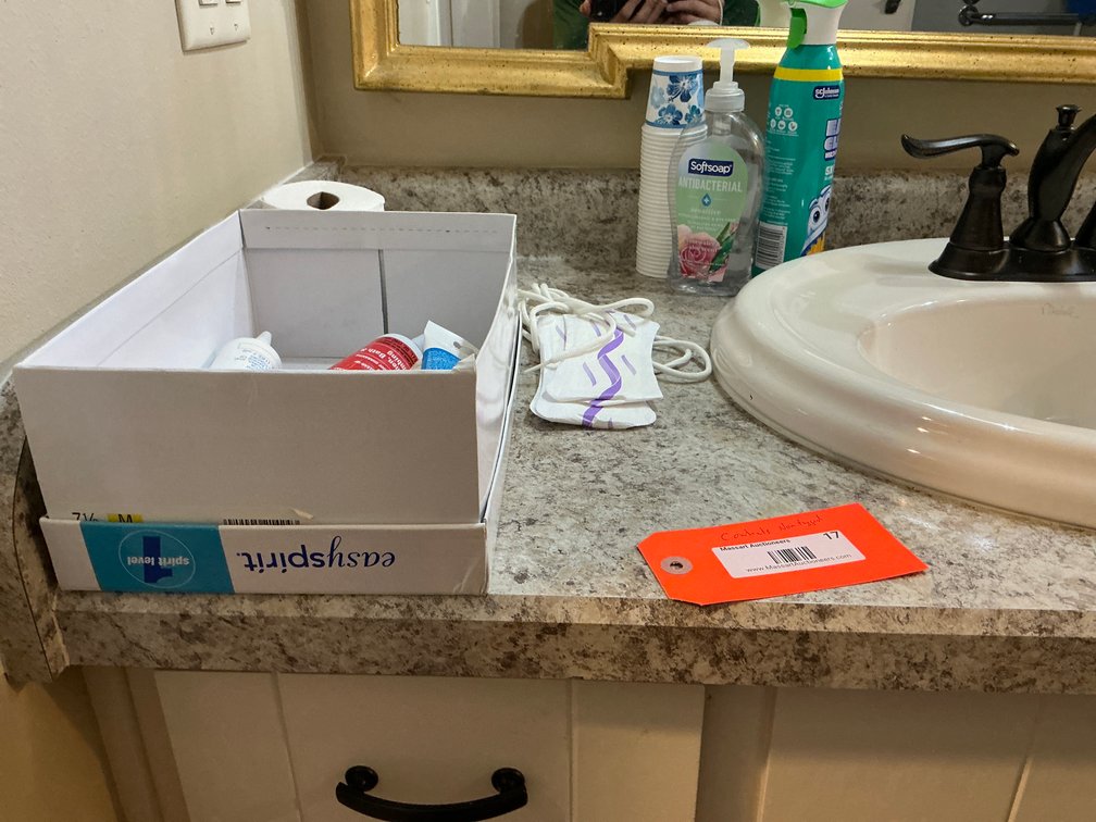 Contents on countertop-Master bathroom