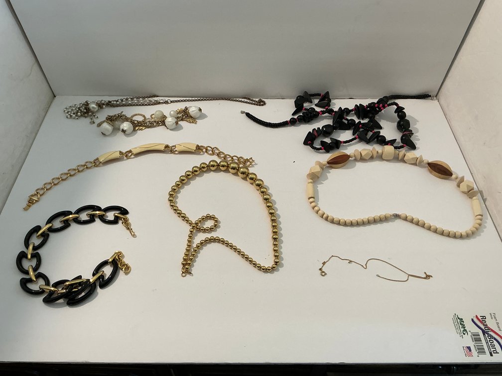 Necklaces & assorted costume jewelry -Master bedroom
