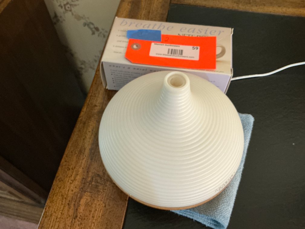 Oil diffuser & neti pot -Master bedroom