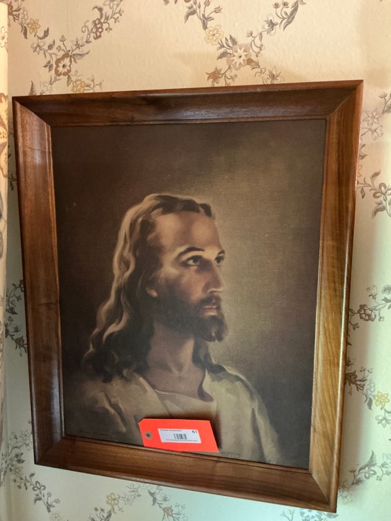Framed Jesus picture 18x23” -Master bedroom
