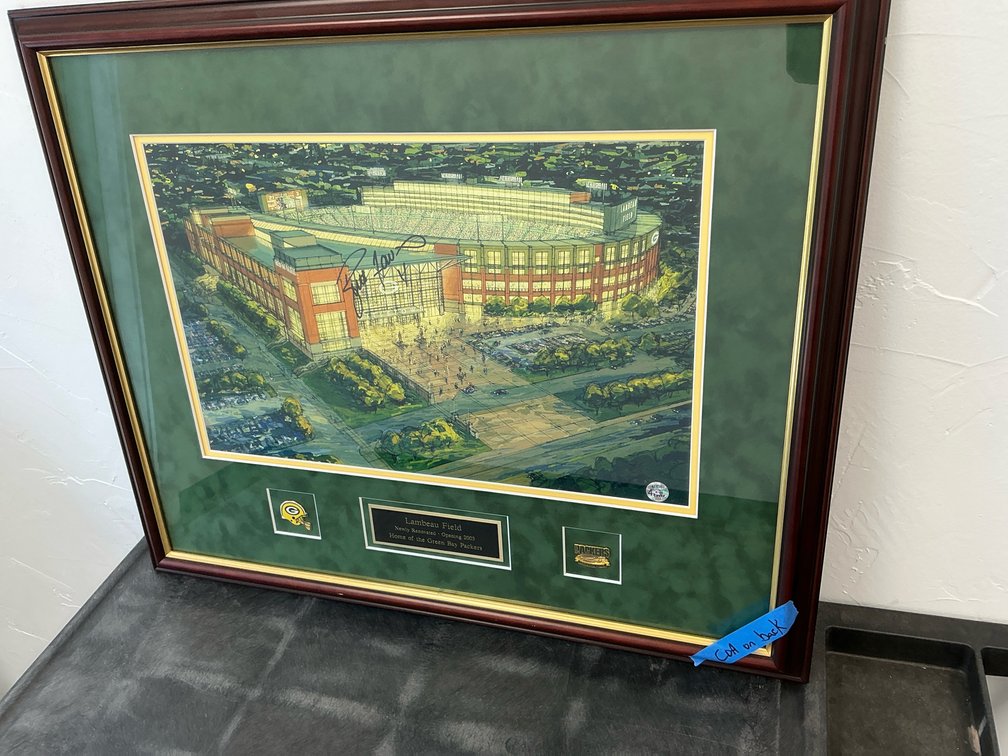 Autographed Newly renovated Lambeau Field print with COA 26x22”