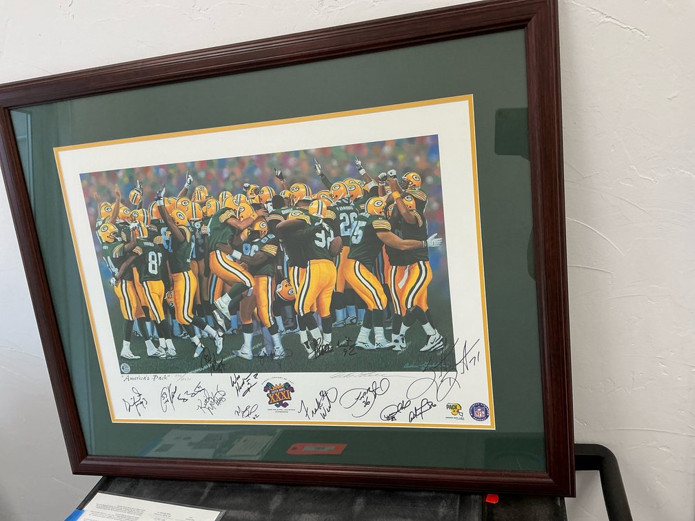 Framed & signed Americas Pack with COA 37x30””