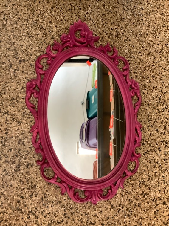 Pink oval mirror 25 x 16