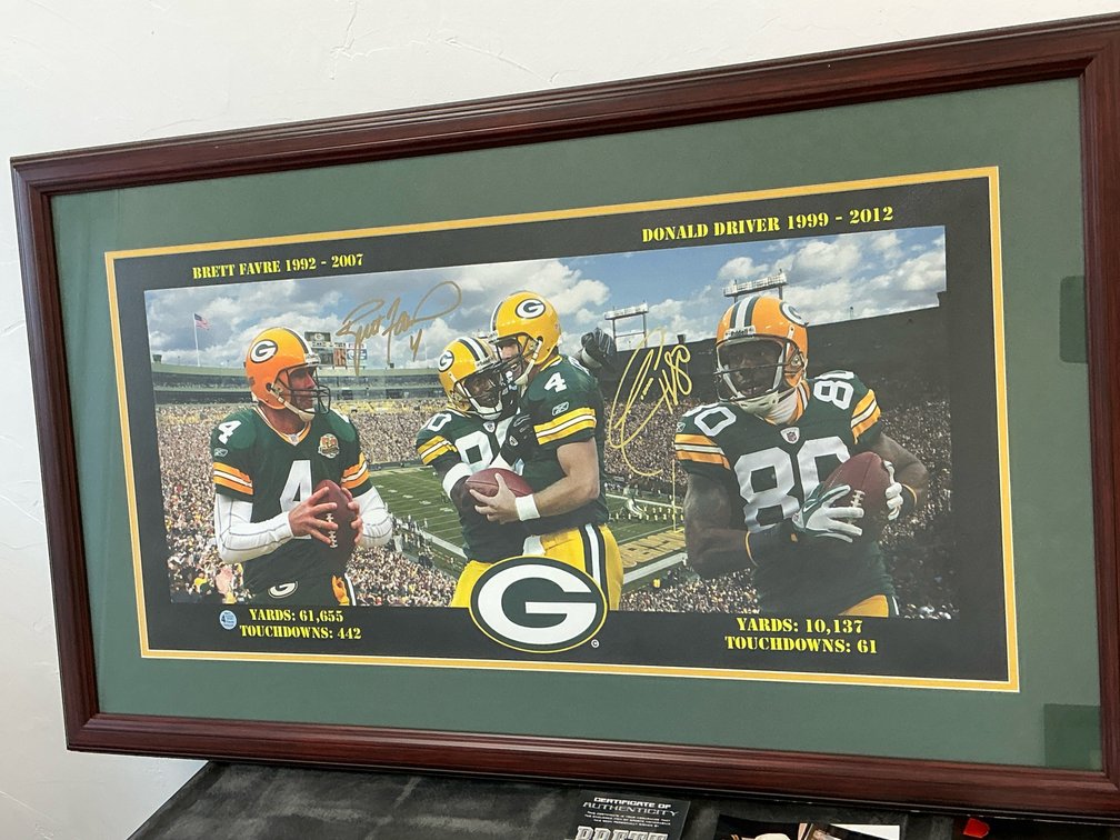 Framed & signed Packer photo print with COA 43x26”