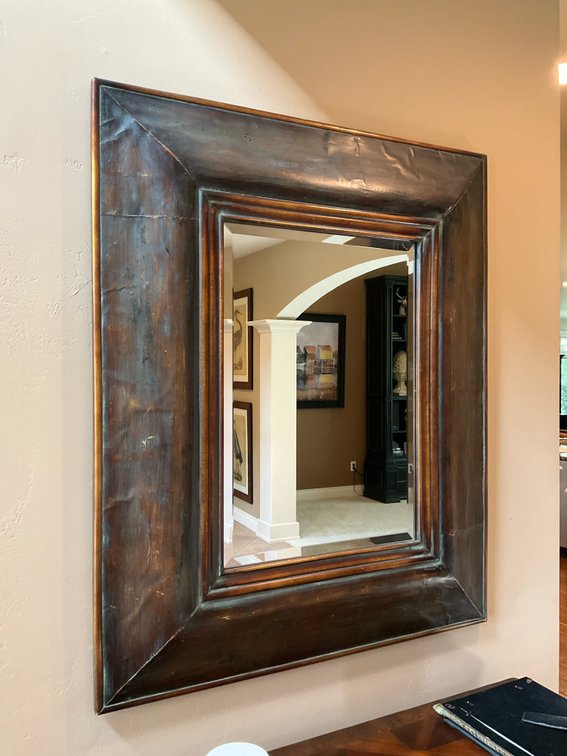 Framed beveled mirror 36x44”-Entryway