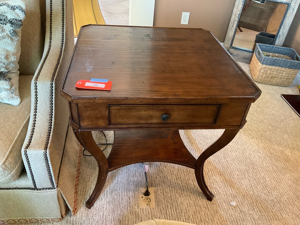 Vanguard furniture lamp table with single drawer 28x18x27”-Living room