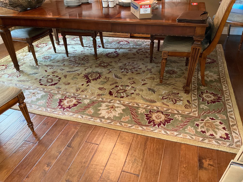 Wool area rug made in India 8’x11’-Formal dining room