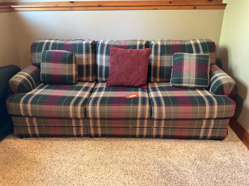 3 cushion sleeper sofa 80” long-Basement weight room