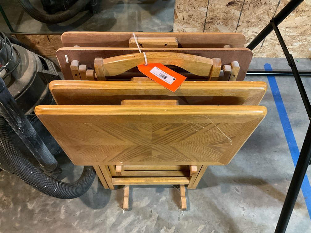 Wood TV trays-Basement