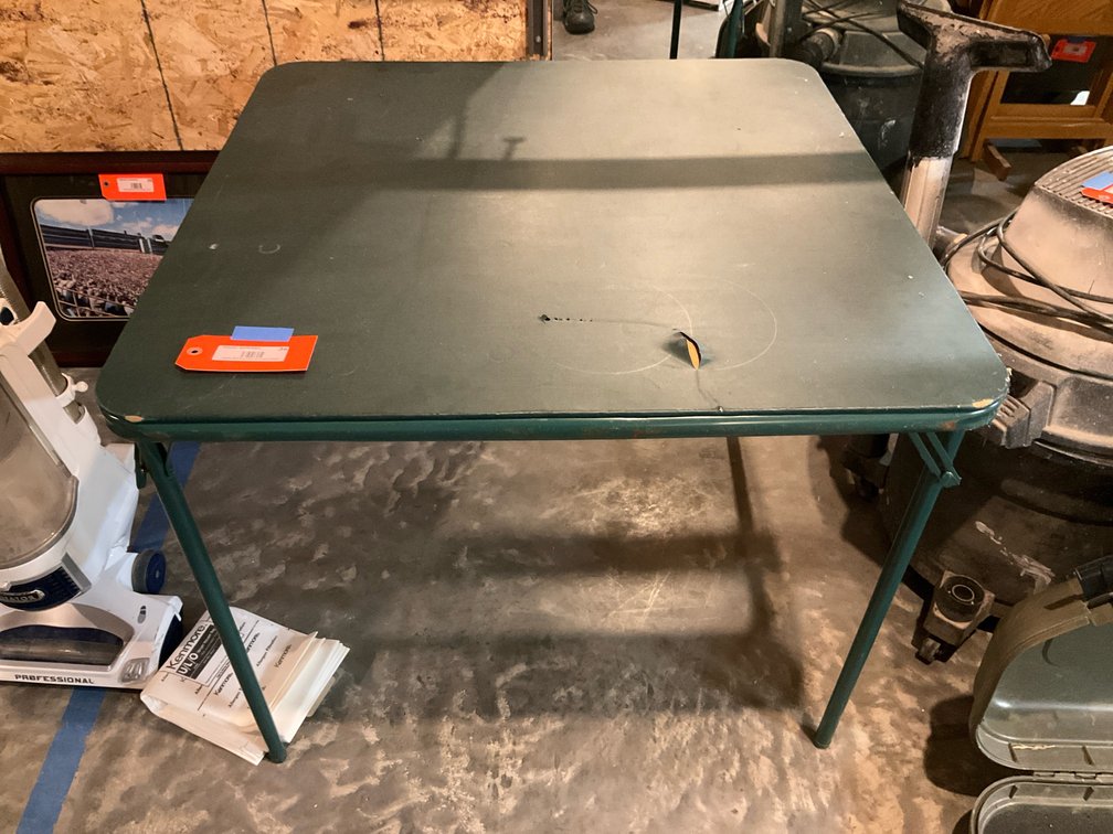 Folding card table with 4 chairs-Basement