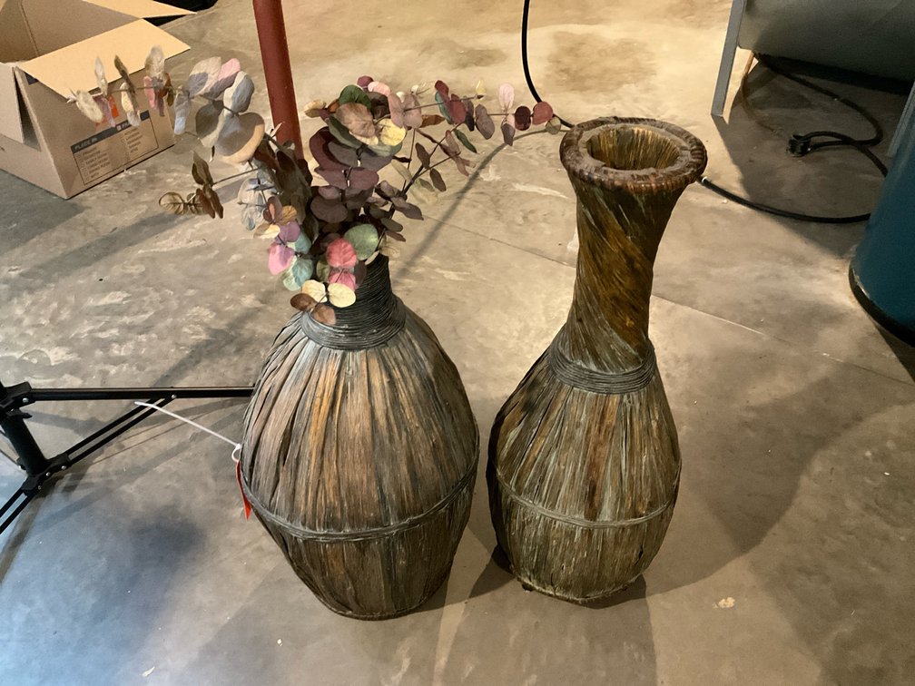 2 decorative vases 30” tall-Basement