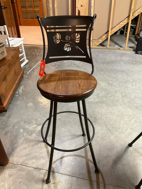 Metal framed swivel stool 30” seat height-Basement